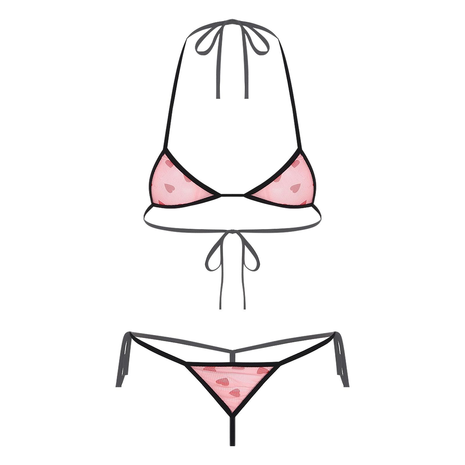 Sheer Bra Lace - 여성용 마이크로 미니 비키니 란제리 속옷