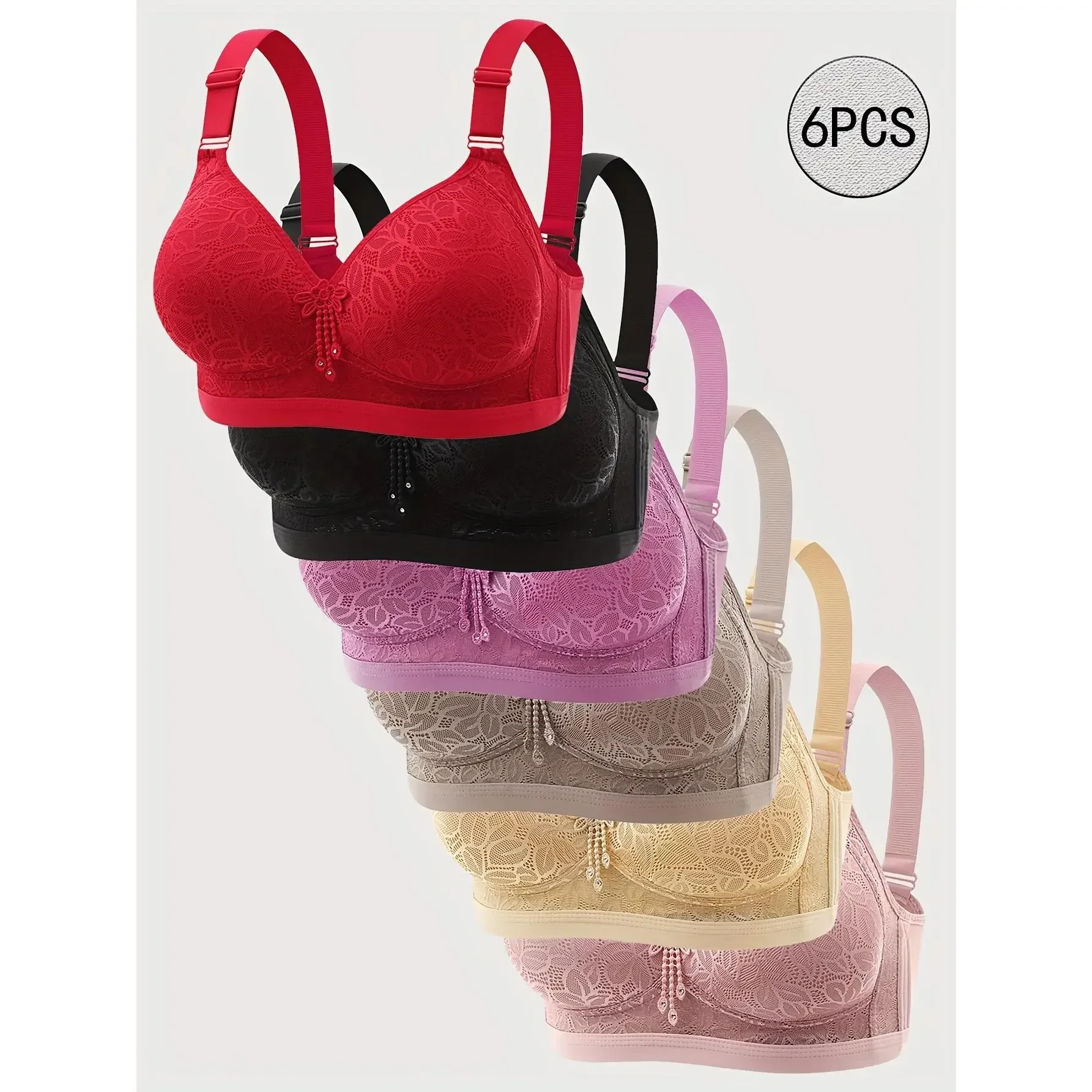 T Shirt Bra Seamless - 6개입 EssElegance 여성용 무선 심리스 푸시업
